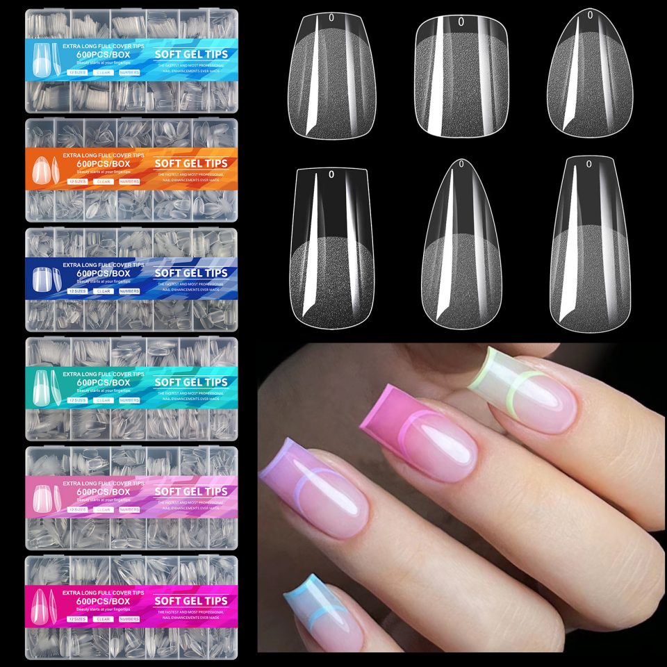 600 db Soft Gel teljes fedő körömvég