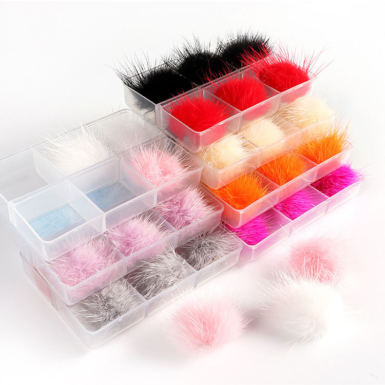 6db Box 3d Sofy Mágneses Pom Pom körmökhöz