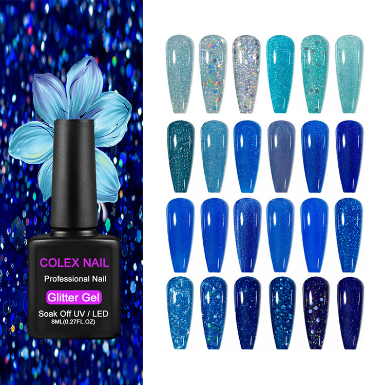 8 ml kék csillogó gél lengyel
