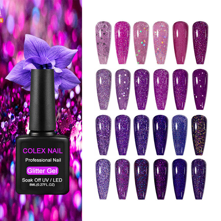 8 ml lila csillogó gél lengyel