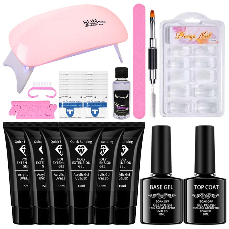 Poly Extension Gel Nail Kit mini körömlámpával